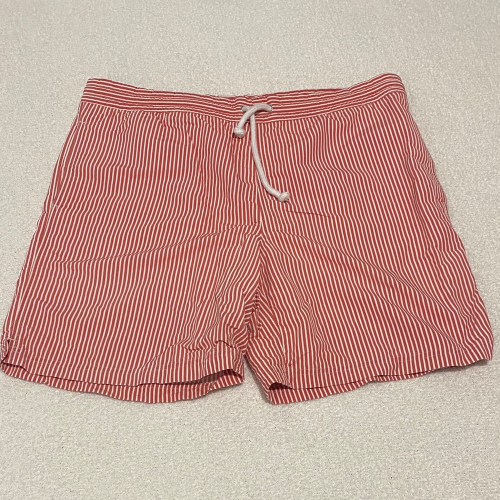 Tailorbryd Red and White Striped Swim Shorts